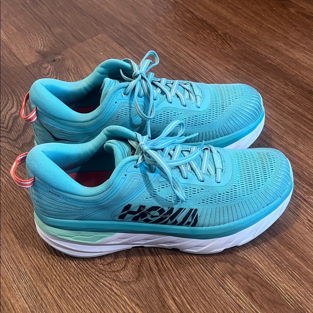 Hoka Bondi 7 Women's Teal/Aqua Road Running Shoes